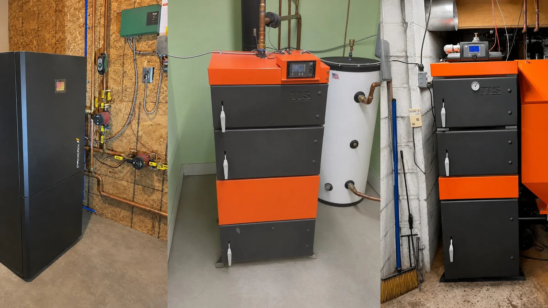 3 boiler installations in 3 different images. 