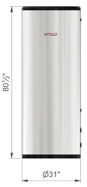 APOLLO DHW160 MAX - Stainless Combined Indirect Water Heater Tank