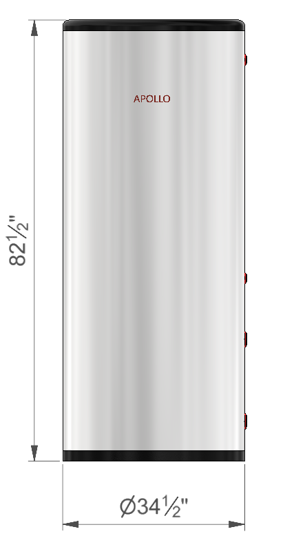APOLLO DHW200 MAX Commercial - Stainless Combined Indirect Water Heater Tank