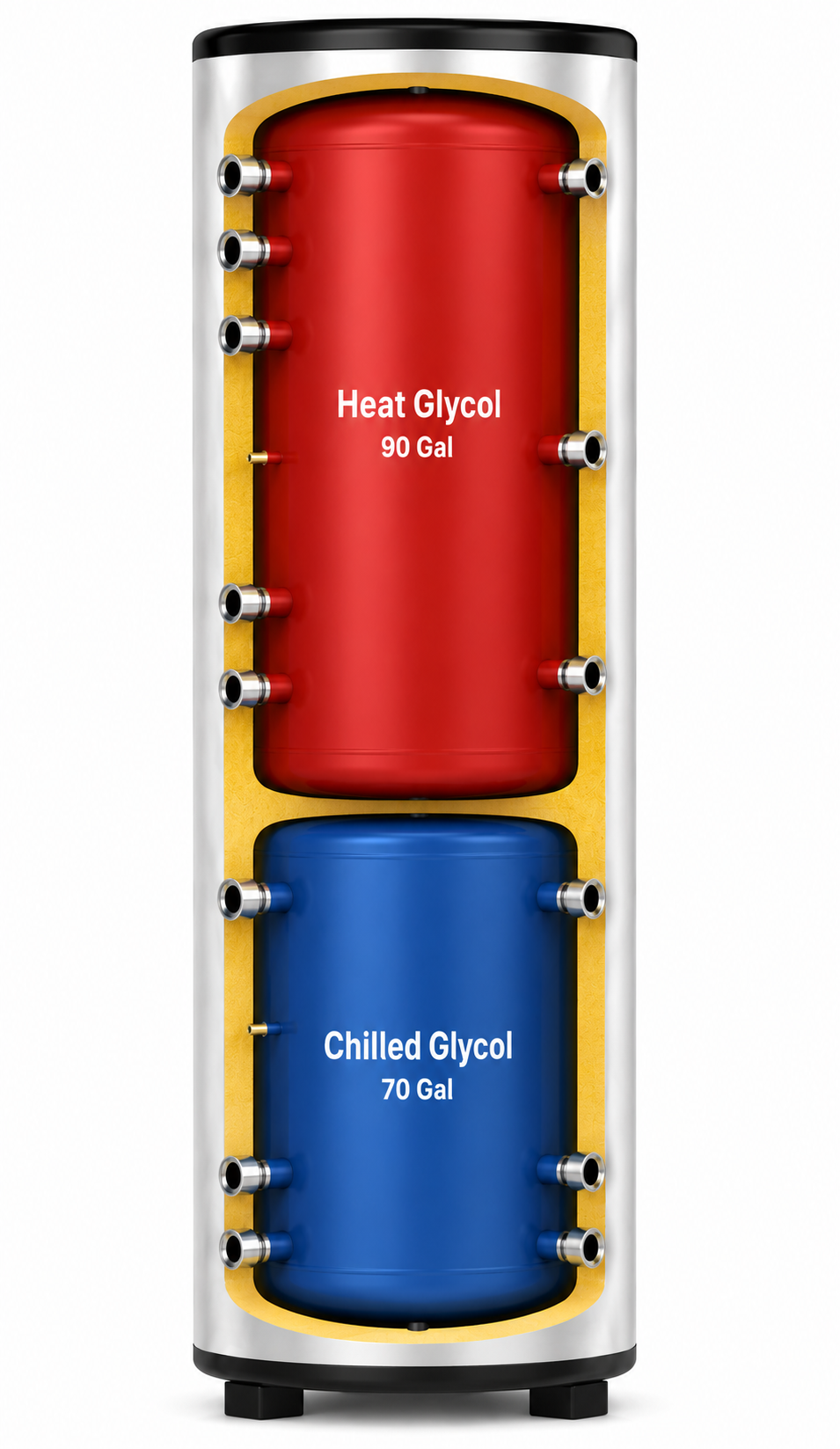 APOLLO DHW160 MAX Dual Stainless Combined Indirect Water Heater Tank