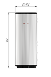 APOLLO DHW120 MAX - Stainless Combined Indirect Water Heater Tank
