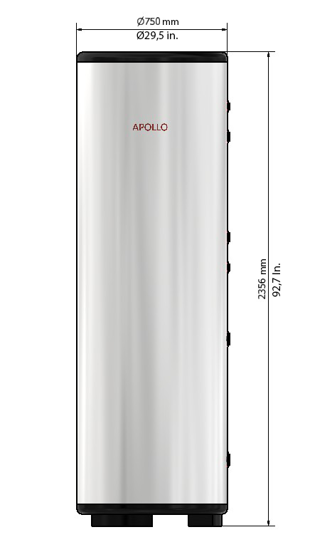 APOLLO DHW160 MAX Dual Stainless Combined Indirect Water Heater Tank