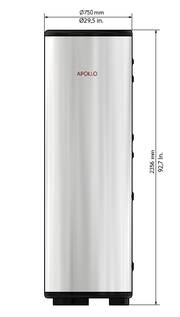 APOLLO DHW160 MAX Dual Stainless Combined Indirect Water Heater Tank