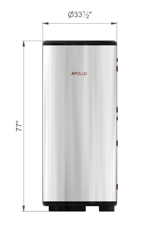 APOLLO DHW160 MAX Dual Stainless Combined Indirect Water Heater Tank