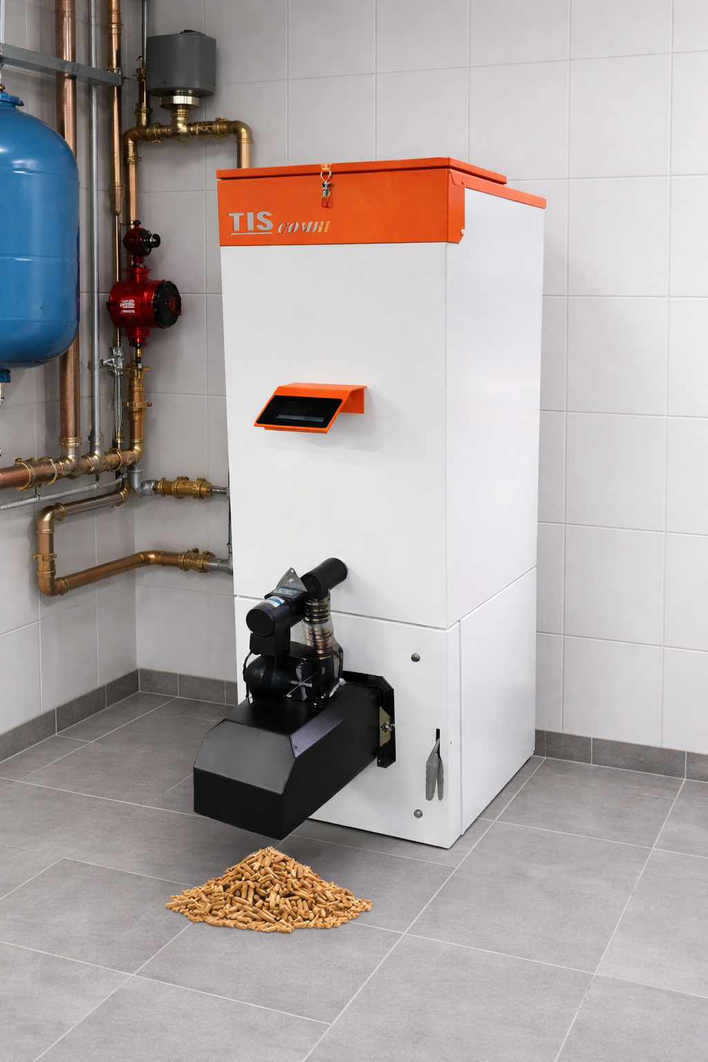 PELLET COMBI 15, Compact Pellet Boiler, 51k BTU