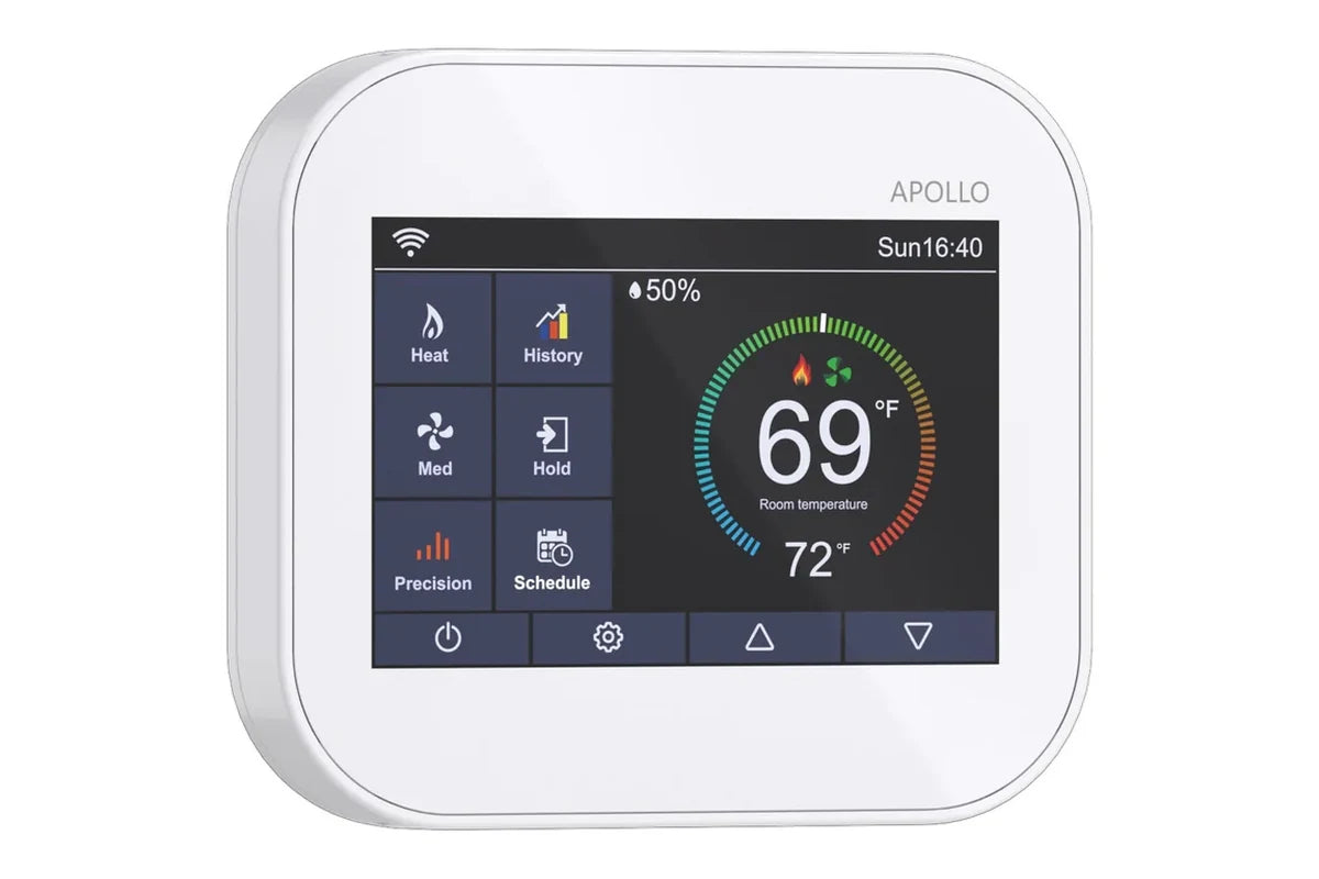 Apollo WiFi thermostat for fan coils and radiant floors