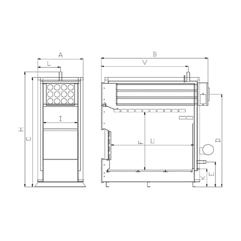 UNI 500 wood boiler, 1700K BTU